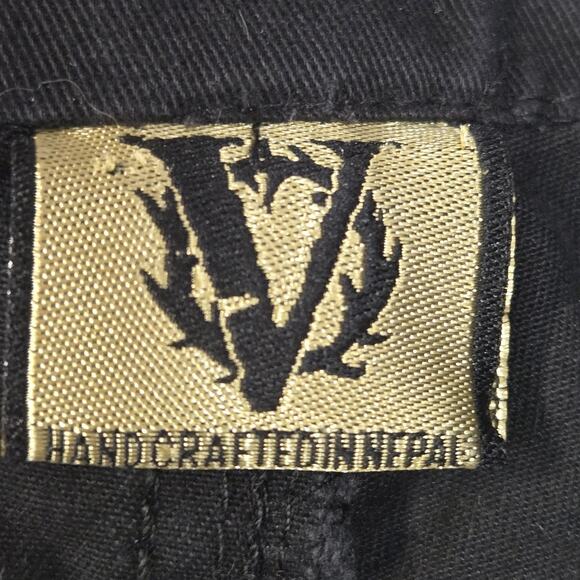 Vintage Versatta Cargo Bondage Pants Size 32 Black Gothic Y2K Nepal Canvas - Picture 10 of 16